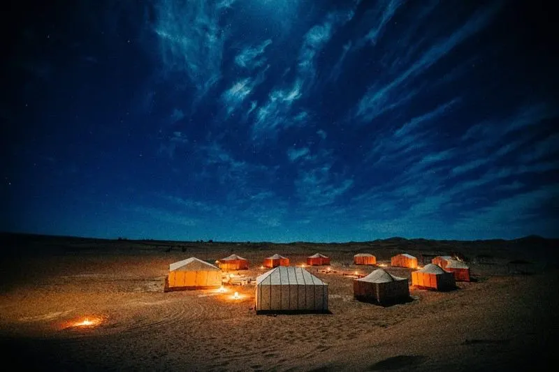 Il nostro campo di notte nell'Erg Chebbi